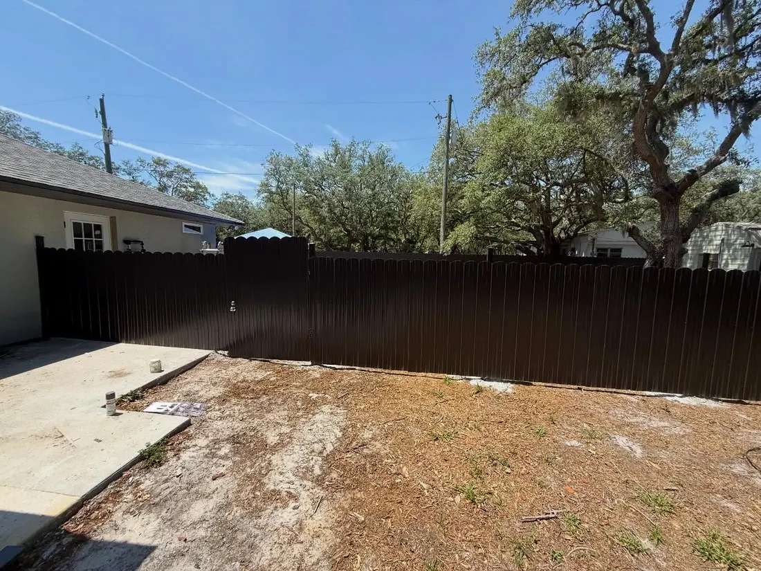 Dark privacy fence installation