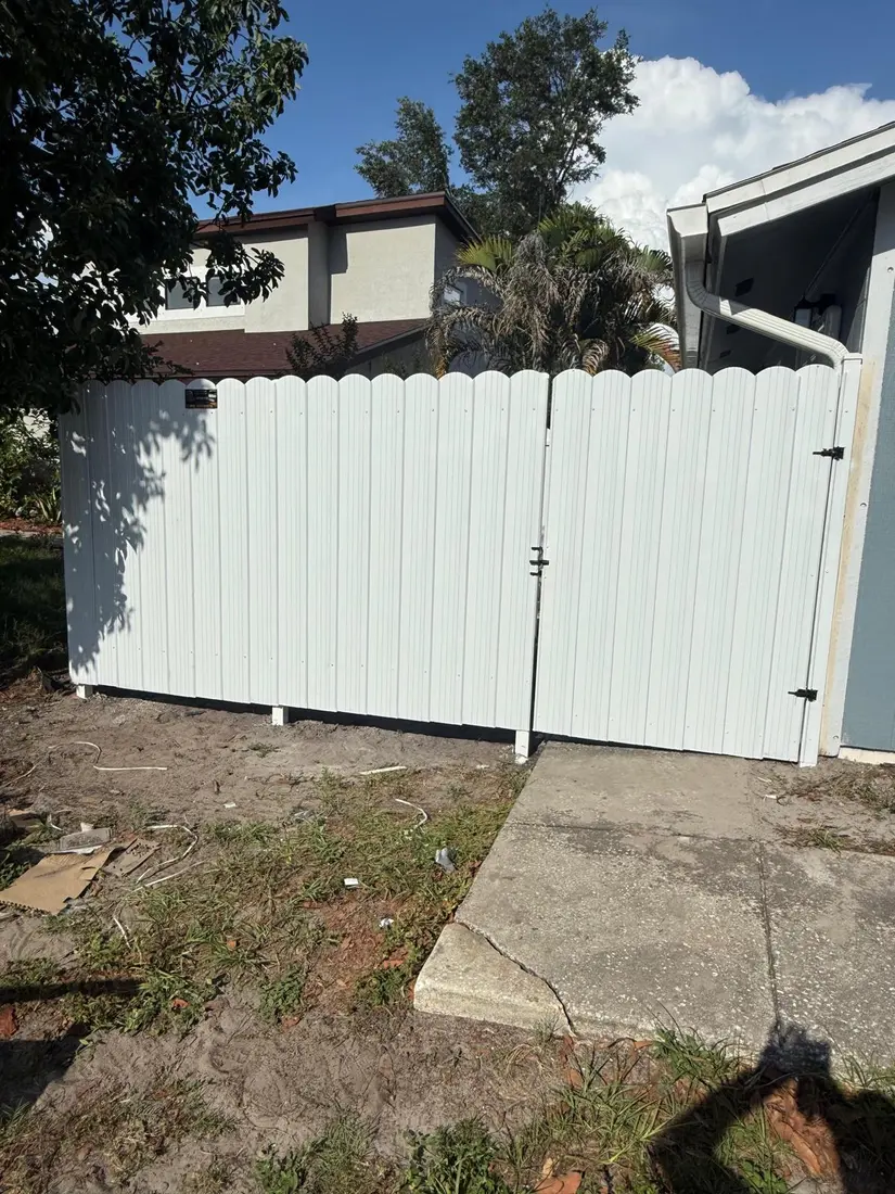 Vinyl fence panel installation