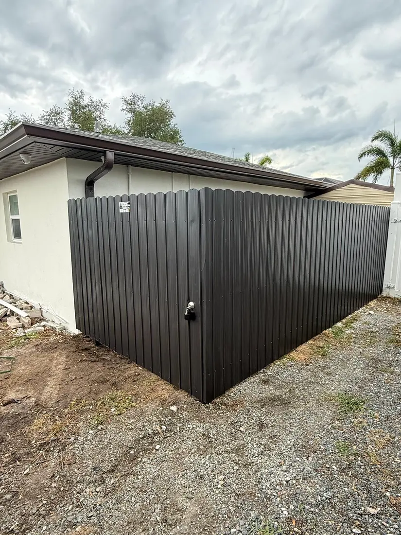 White vinyl privacy fence section